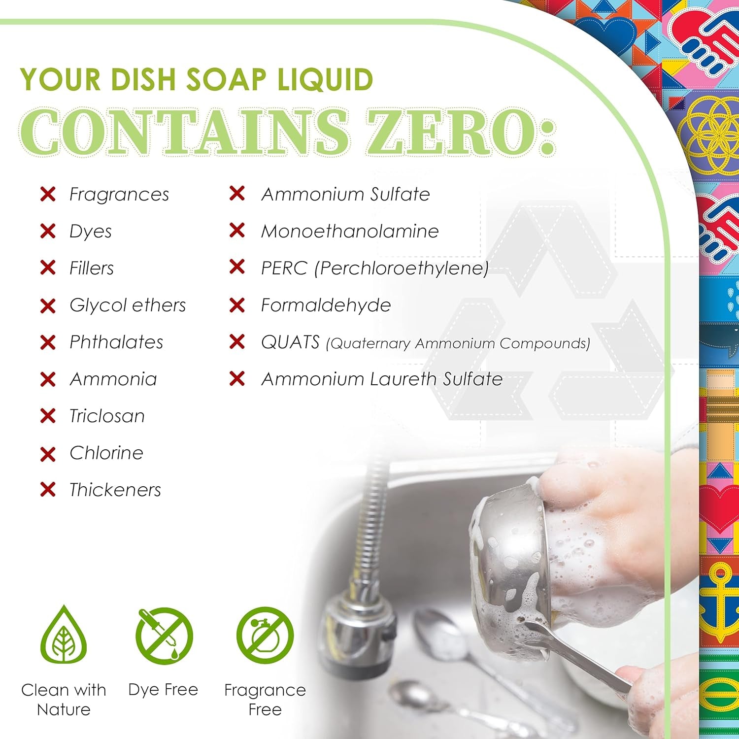 Non Toxic Dish Soap Kit | Natural Concentrated Dishwashing Liquid - Sweet Basil Scent | Organic Plant-Based | Family Safe - Eco-Friendly Formula | 16 Fl Oz