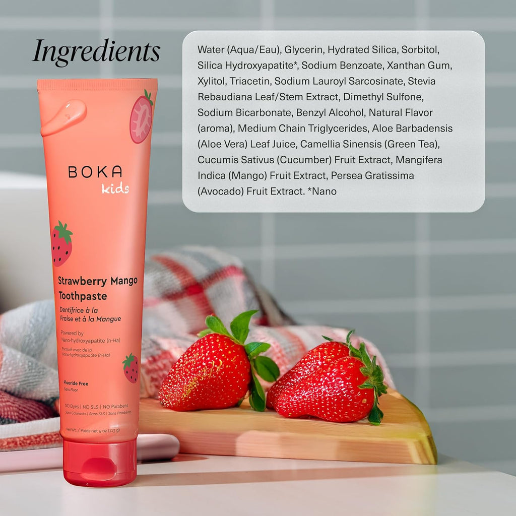 Fluoride Free Toothpaste Nano Hydroxyapatite Toothpaste - Strawberry Mango Flavor, 4 Oz 1Pk