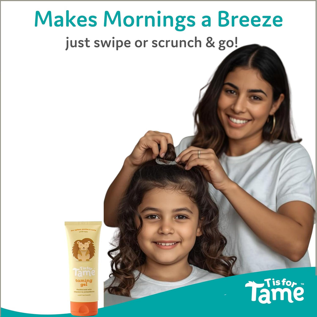 - Hair Taming Gel for Toddlers, Babies, and Kids - Vegan & Natural Hair Gel, Anti-Frizz, Non-Sticky, Styling Gel for Girls & Boys, Vitamin E Infused - 3.38 Fl Oz