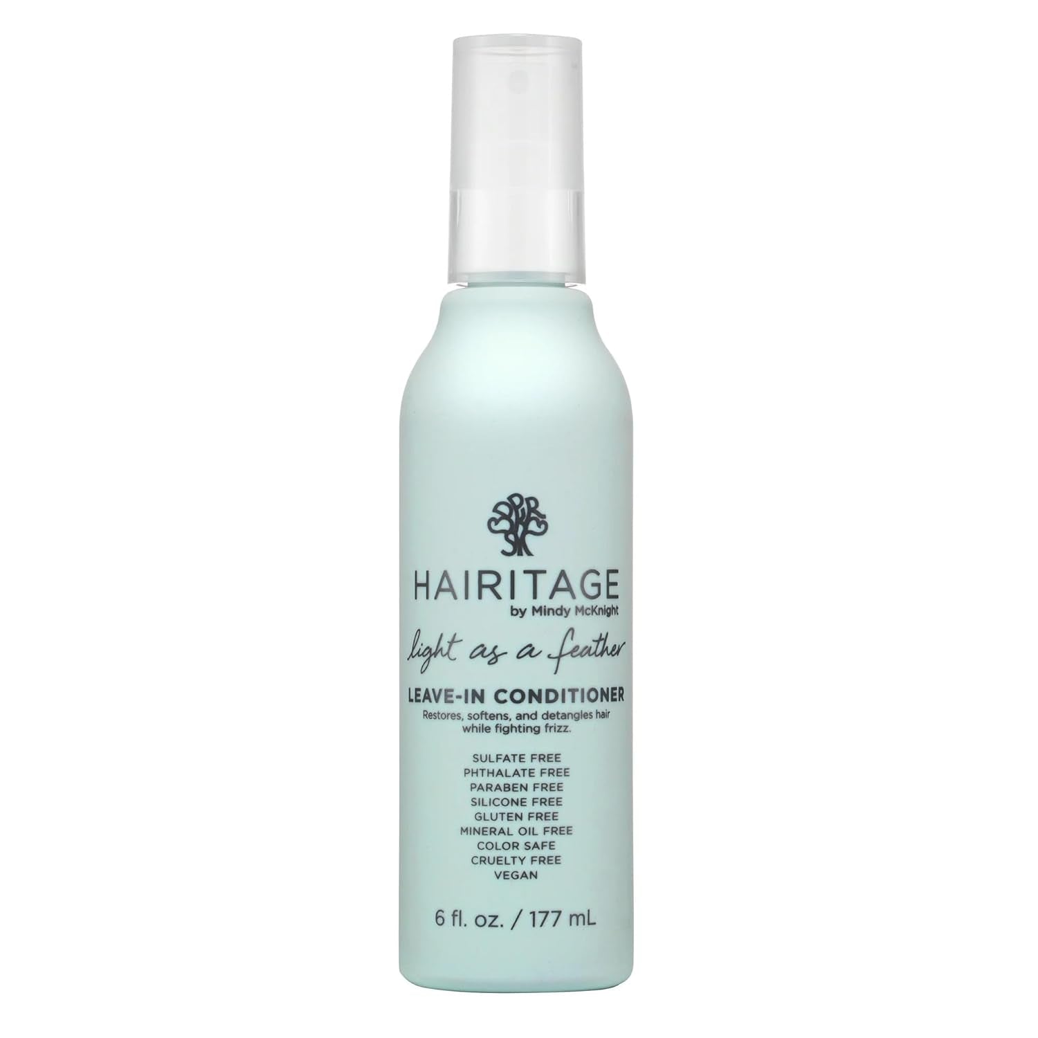 Detangling Leave-In Conditioner Spray - Leave in Hair Treatment for Dry Damaged + Curly, Fine, Wavy, Frizzy Hair - Lightweight Formula - Sulfate Free - Cherry + Amber Scent, 6 Fl Oz
