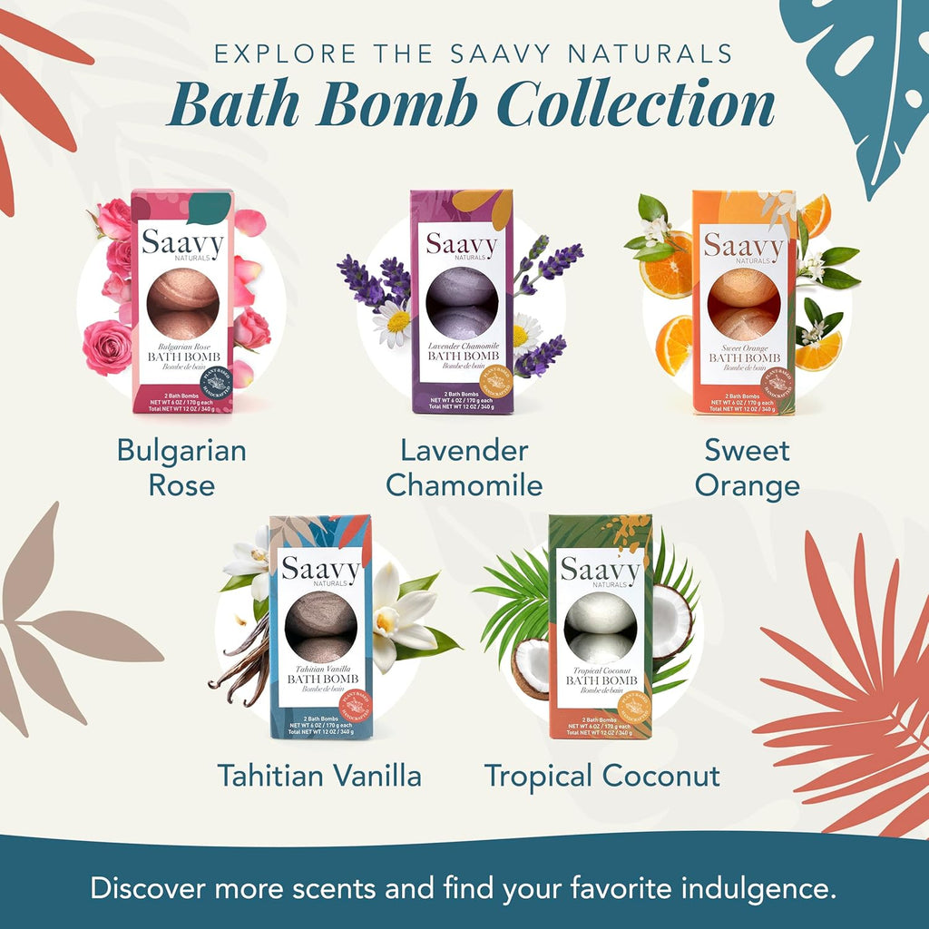 Bath Bombs – Relaxing Foaming Fizz Bubbles, Organic Bath Bombs (Pack of 1, 12 Ounce, Tahitian Vanilla)