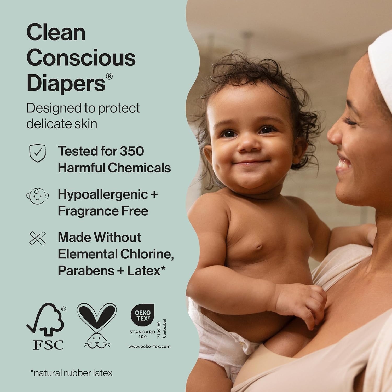 Comfort Dry Disposable Daytime Diapers, Hypoallergenic, Fragrance-Free, Sensitive Skin, Rose Blossom + Tutu Cute, Club Box Size 2 (12–18 Lbs), 72 Count