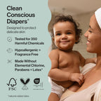 Comfort Dry Disposable Daytime Diapers for Sensitive Skin, Hypoallergenic, All the Alpacas + Turtle Time, Club Box Size 1 (8-14 Lbs) 78 Count