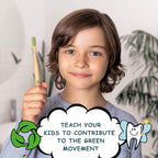 Kids Bamboo Toothbrushes, Natural Toothbrush Set, Soft Bristles, Durable Charcoal Wooden Brushes, Compostable Design for Toddlers and Children, 6 Pack