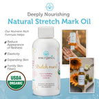 Organic Stretch Mark Oil for Pregnancy - Extra Moisturizing Belly Oil for Pregnancy - Pregnancy Oil to Prevent Stretch Marks - Pregnancy Must Haves