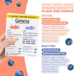 Kids' Clean Cold & Flu Relief Day/Night Multi-Symptom, Dye Free, 0% Artificial Additives, Children'S Liquid Pain, Fever & Cough Medicine, Ages 4-11, Organic Blueberry Flavor, 8 Fl Oz (2 Pack)