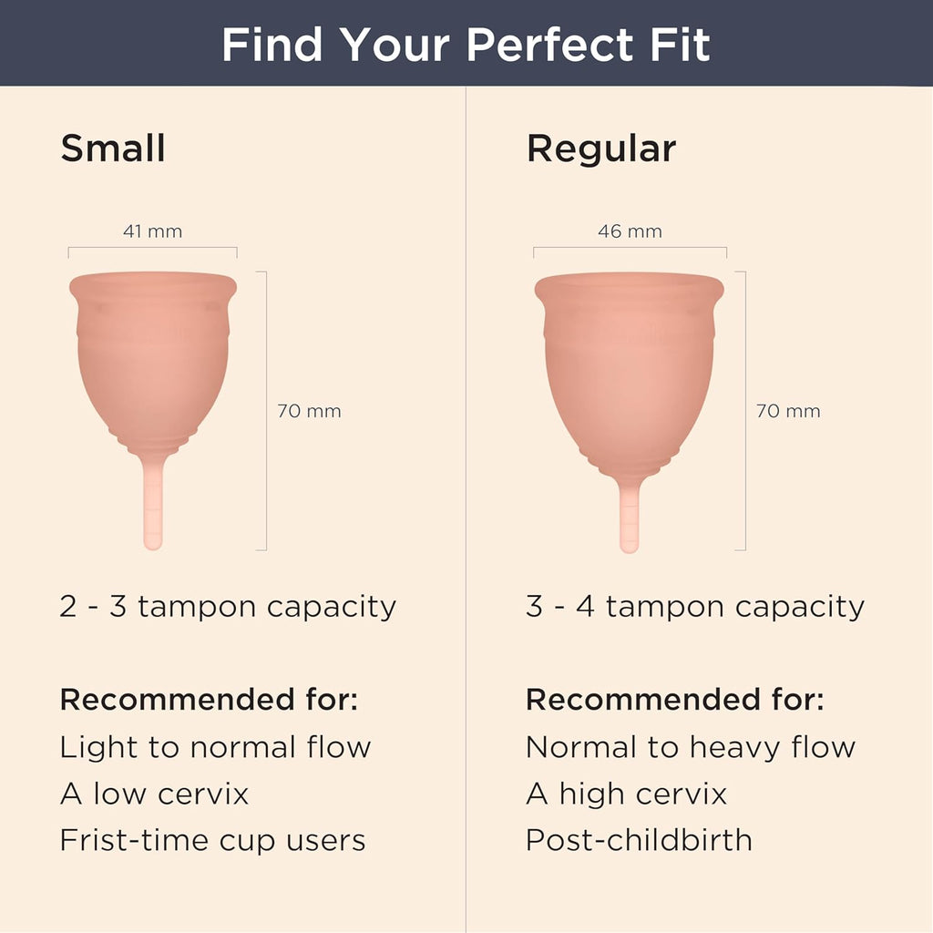 Soft Menstrual Cup – Reusable Period Cup – Made for Comfortable, Leak-Free Protection up to 12 Hours – BPA & Latex Free – Includes Cup & Carry Bag (Small, Desert Blush)
