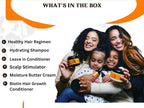 Kids Curl Care Kit - Leave-In Conditioner, Hair Moisturizer, Scalp Stimulator, Shampoo & Conditioner for Kinky, Coily, Wavy Hair Types