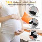 Maternity Belt, Pregnancy 3 in 1 Support Belt for Back/Pelvic/Hip Pain, Maternity Band Belly Support for Pregnancy Belly Support Band (M: Fit Ab 35.5"-47.3", Black)