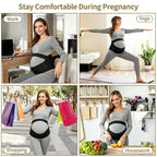Maternity Belt, Pregnancy 3 in 1 Support Belt for Back/Pelvic/Hip Pain, Maternity Band Belly Support for Pregnancy Belly Support Band (M: Fit Ab 35.5"-47.3", Black)