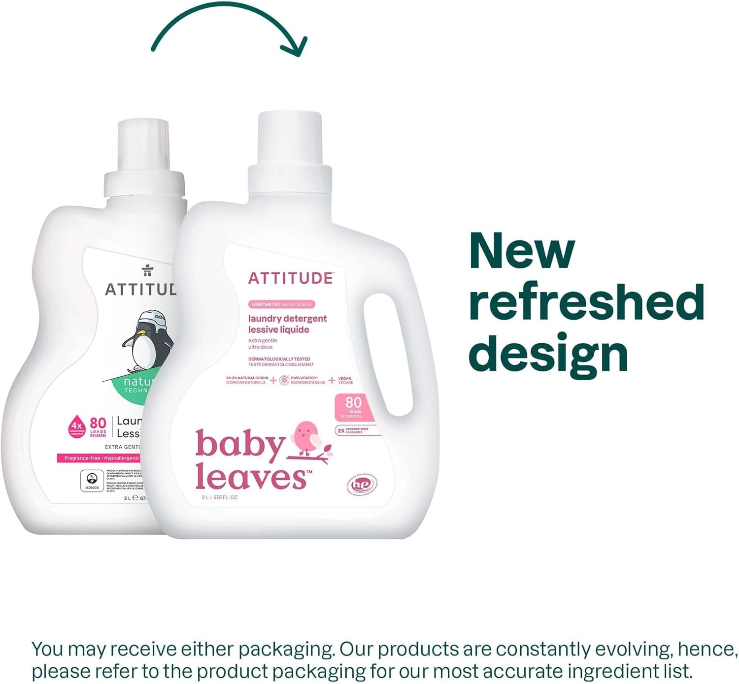 Baby Laundry Detergent Liquid, EWG Verified, Safe for Baby Clothes, Infant and Newborn, Vegan and Naturally Derived Washing Soap, HE Compatible, Unscented, 80 Loads, 67.6 Fl Oz