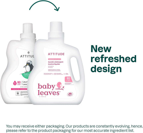 Baby Laundry Detergent Liquid, EWG Verified, Safe for Baby Clothes, Infant and Newborn, Vegan and Naturally Derived Washing Soap, HE Compatible, Unscented, 80 Loads, 67.6 Fl Oz