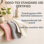 Oeko-Tex Certified Microfiber Cleaning Cloths – Non-Toxic, Safe for Family & Pets – 6 Pack Kitchen Rags for Counter – 12X12 In, Lint-Free, Absorbent Dish Towels, Dusting Cloths
