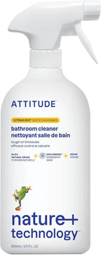 Bathroom Cleaner Spray, EWG Verified, Plant-Based & Vegan, Safe for Bathroom Surfaces, Tiles, Tubs, Shower Walls, and Grout, Citrus Zest Scent, 27.1 Fl Oz