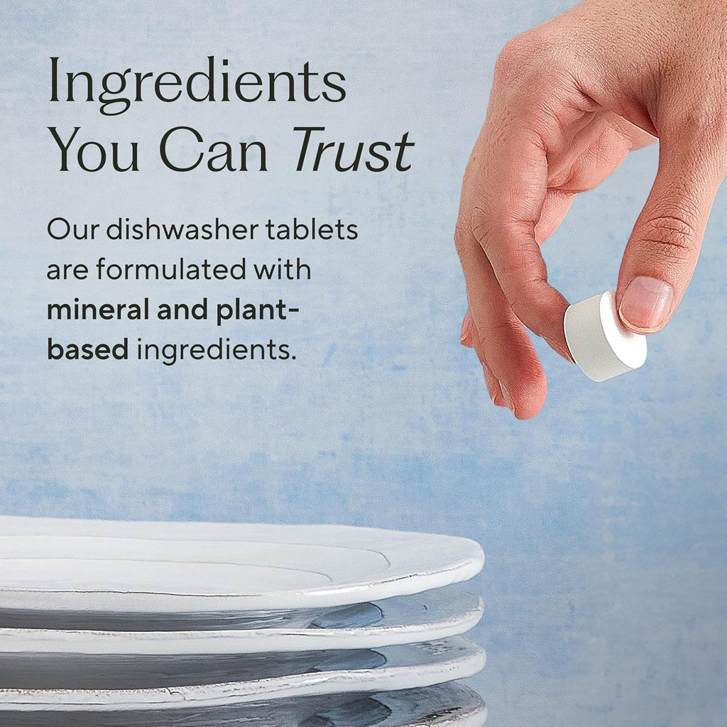 Dishwasher Tablets – 120 Ct | Plastic-Free, Fragrance-Free, Human-Safe | Delivers a Powerful Clean without Harsh Chemicals (40 Count, Pack of 3)