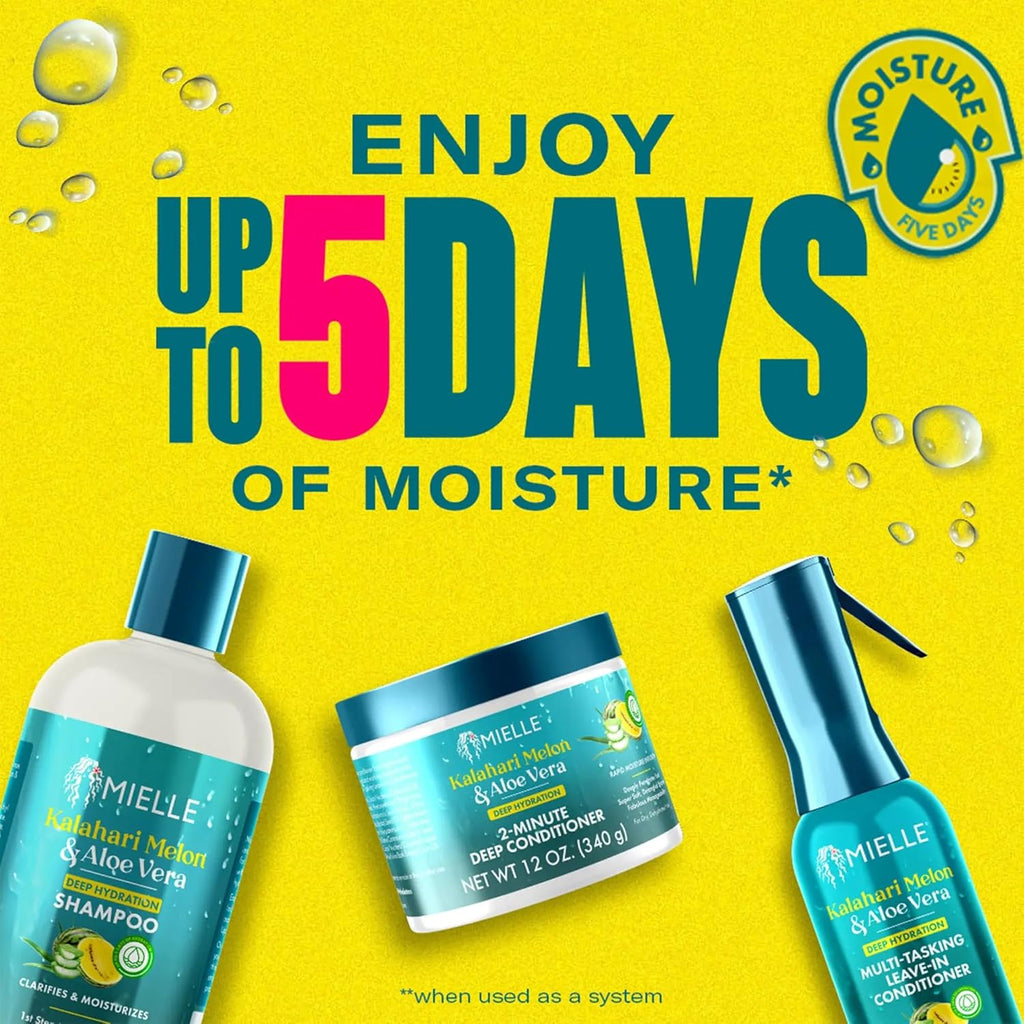 Kalahari Melon & Aloe Vera Multi-Tasking Leave in Conditioner Spray - 3-In-1 Hair Detangler Spray, Curl Refresher & Moisturizer for Dry, Curly & Textured Hair, 6.7 Ounce