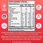 Kids Multivitamin Gummies | Real Fruit, No Added Sugar Cane | Organic Vegan Toddler Whole Food Vitamins | Vitamin D, C & Beta Carotene Gummy Supplement | Strawberry 90 Ct (1-2 Months)