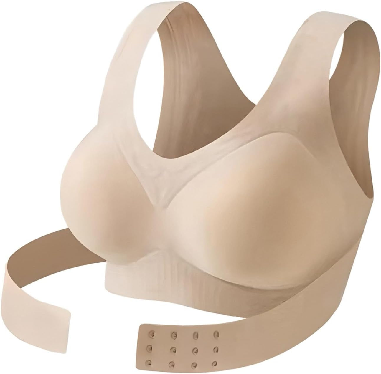 2PCS Posture Bras for Women,Front Closure Seamless Wireless Back Posture Support Push up No Underwire Bralettes