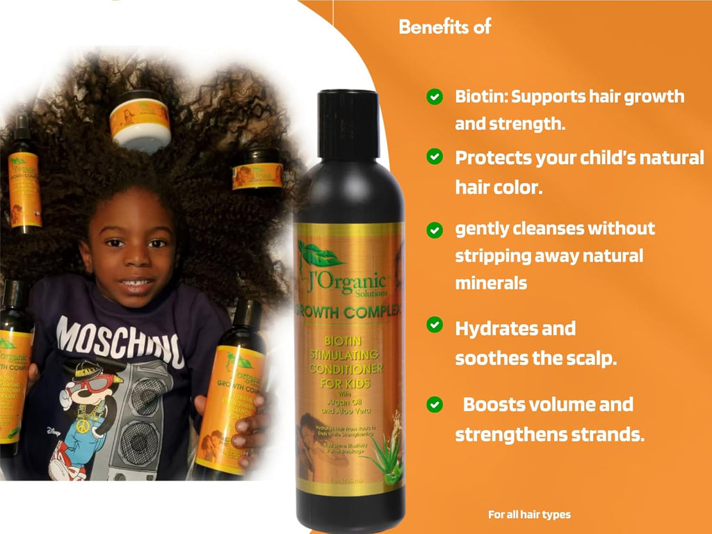 Kids Curl Care Kit - Leave-In Conditioner, Hair Moisturizer, Scalp Stimulator, Shampoo & Conditioner for Kinky, Coily, Wavy Hair Types