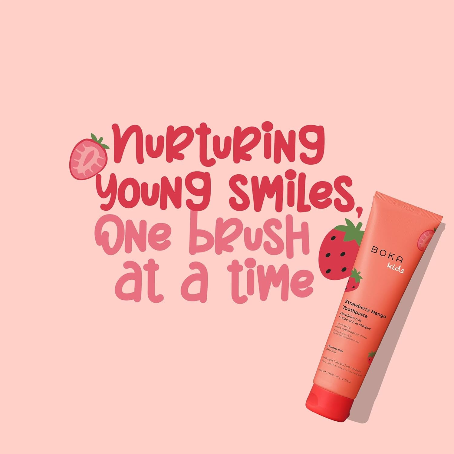 Fluoride Free Toothpaste Nano Hydroxyapatite Toothpaste - Strawberry Mango Flavor, 4 Oz 1Pk