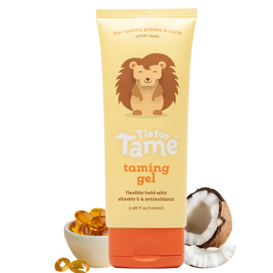 - Hair Taming Gel for Toddlers, Babies, and Kids - Vegan & Natural Hair Gel, Anti-Frizz, Non-Sticky, Styling Gel for Girls & Boys, Vitamin E Infused - 3.38 Fl Oz