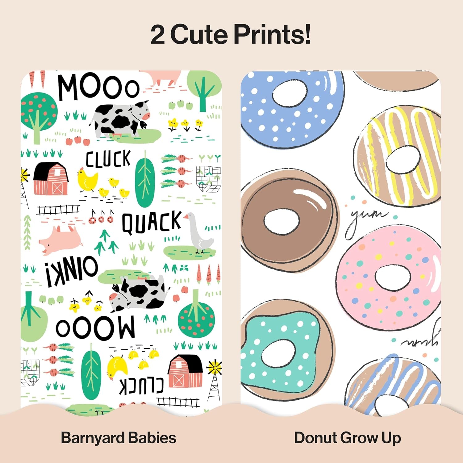 Comfort Dry Disposable Daytime Diapers for Sensitive Skin, Hypoallergenic, Barnyard Babies + Donut Grow Up, Super Club Box Size 3 (16–28 Lbs), 120 Count