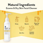 Oatmeal Facial Cleanser - Natural Eczema Face Wash Prevents Breakouts - Daily Gentle Face Cleanser for Dry, Itchy, Sensitive, & Irritable Skin (6 Oz)
