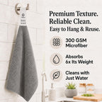 Oeko-Tex Certified Microfiber Cleaning Cloths – Non-Toxic, Safe for Family & Pets – 6 Pack Kitchen Rags for Counter – 12X12 In, Lint-Free, Absorbent Dish Towels, Dusting Cloths