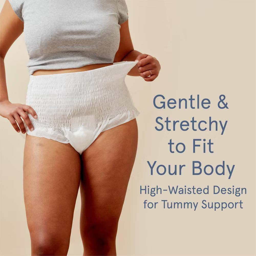 Postpartum Underwear with Organic Cotton Max Absorbency for Postpartum Bleeding - Pregnancy Hospital Bag Essentials - 10 Count