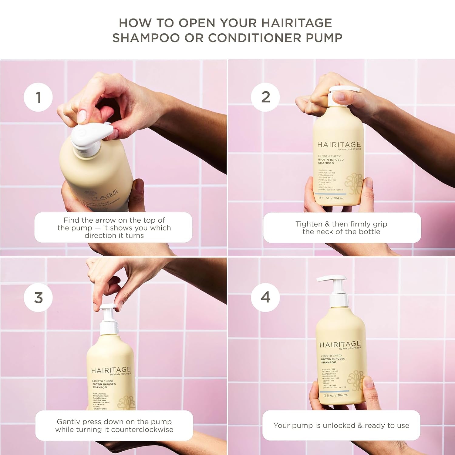 Biotin Shampoo and Conditioner Set - Sulfate Free + Paraben Free, Color Safe, with Castor Oil for Anti-Frizz, Volume + Moisture for Women, Hydrating Repair Shampoo Conditioner