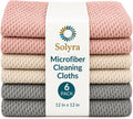 Oeko-Tex Certified Microfiber Cleaning Cloths – Non-Toxic, Safe for Family & Pets – 6 Pack Kitchen Rags for Counter – 12X12 In, Lint-Free, Absorbent Dish Towels, Dusting Cloths
