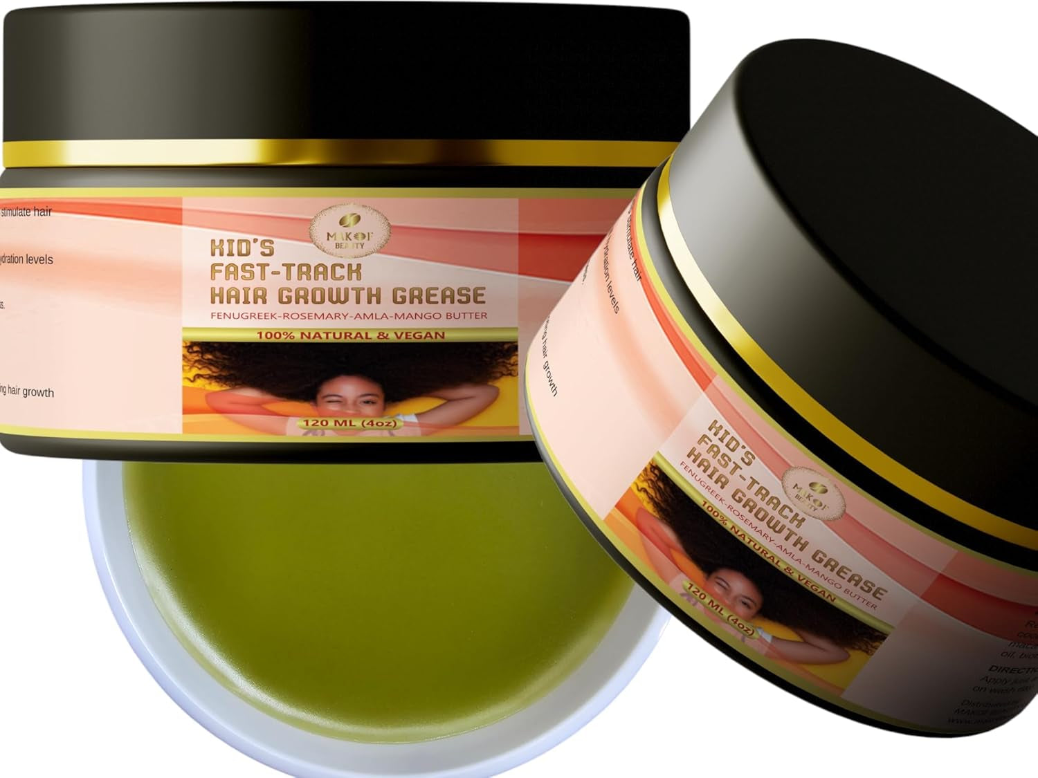 Kid'S Hair Growth Grease with Raw Organic and Pure Batana Extract, Rosemary, Fenugreek, Amla Oil Mango Butter. Improve Elasticity. Perfect Curly, Coily and Straight Hair Types. 120 Ml
