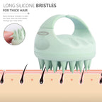 Scalp Massager Shampoo Brush, Scalp Scrubber with Soft Silicone Bristles, Scalp Exfoliator for Dandruff Removal, Scalp Massager for Hair Growth, Wet Dry Hair Brush for Scalp Care, Green