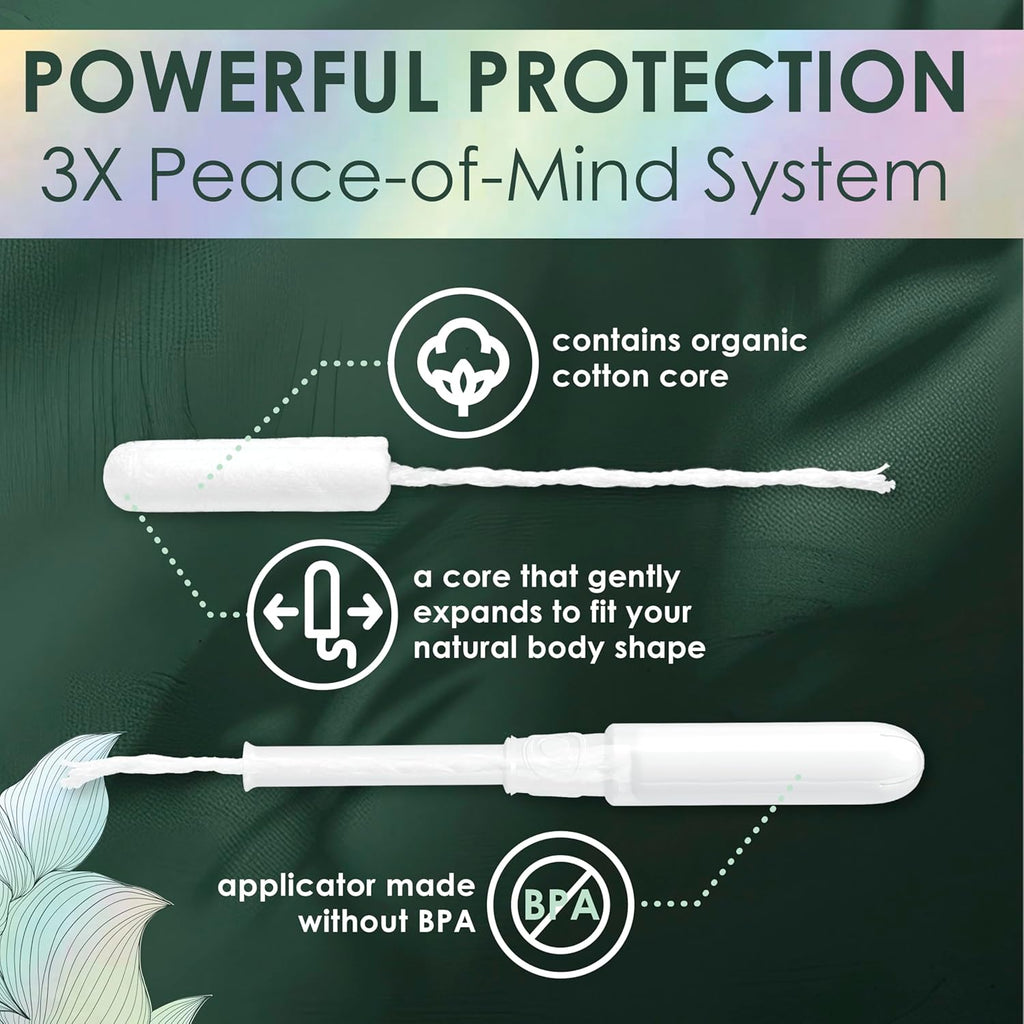 Cotton Tampons Regular Absorbency, Contains an Organic Cotton Core, Made without Synthetic Pesticides, or Fragrances, 84 Count