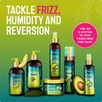 Avocado & Tamanu Anti-Frizz Shampoo - Sulfate Free Smoothing Shampoo for Textured Curly & Straight Styles, Humidity Resistant Hair Care & Moisture Replenishing Scalp Cleanser, 12Oz