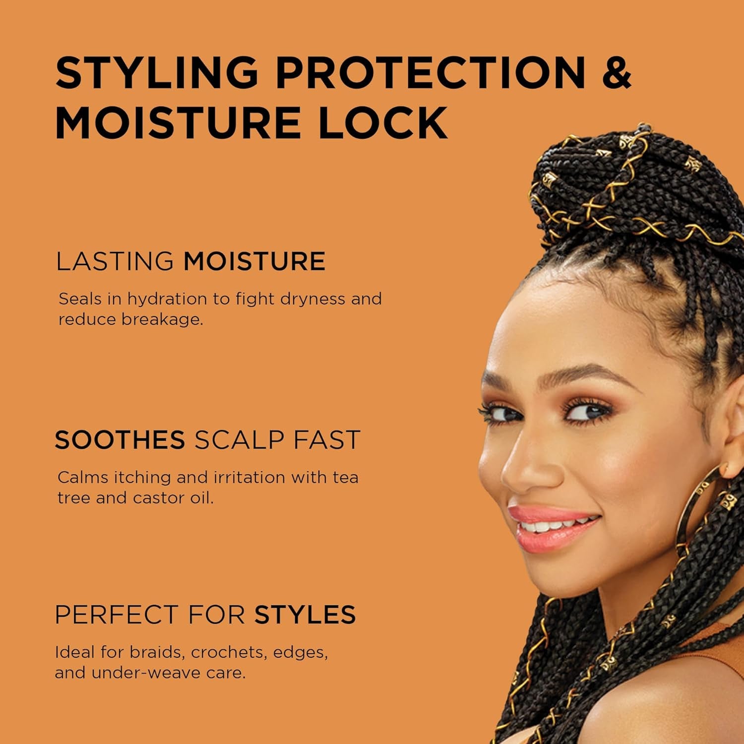 Black Castor Miracle Hair & Scalp Sealing Oil – Hair Oil with Black Castor, Tea Tree & Soybean Oil for Moisture Lock, Scalp Relief & Growth Support | 6Oz