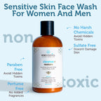Manuka Honey Face Wash for Sensitive Skin - Sulfate Free Gentle Cleanser with Organic Aloe Vera, Hyaluronic Acid & More - Soothing & Moisturizing for Dry Skin - Made in USA (4 Oz)