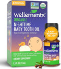 Organic Nighttime Baby Tooth Oil for 4 Months+ (0.5 Fl Oz) - Baby Teething Relief Oil* for Soothing & Massage for Tiny Gums* - Organic Blend of Essential Oils & Sleepy Time Herbs*