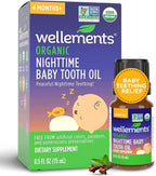 Organic Nighttime Baby Tooth Oil for 4 Months+ (0.5 Fl Oz) - Baby Teething Relief Oil* for Soothing & Massage for Tiny Gums* - Organic Blend of Essential Oils & Sleepy Time Herbs*