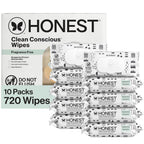 Baby Wipes for Sensitive Skin, Hypoallergenic, Fragrance-Free, Multi-Use, Pattern Play Design, 720 Count (10 Packs of 72)