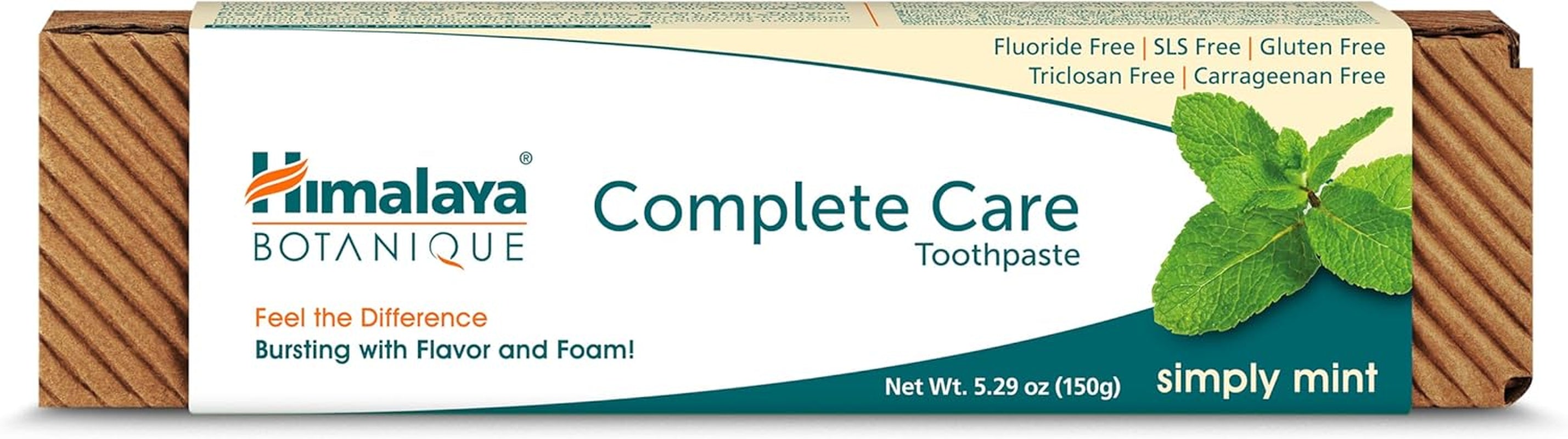 Botanique Complete Care Toothpaste, Herbal, Mint Flavor, Fights Plaque, Freshens Breath, Fluoride Free, No Artificial Flavors, SLS Free, Cruelty Free, Foaming, 5.29 Oz, 2 Pack…
