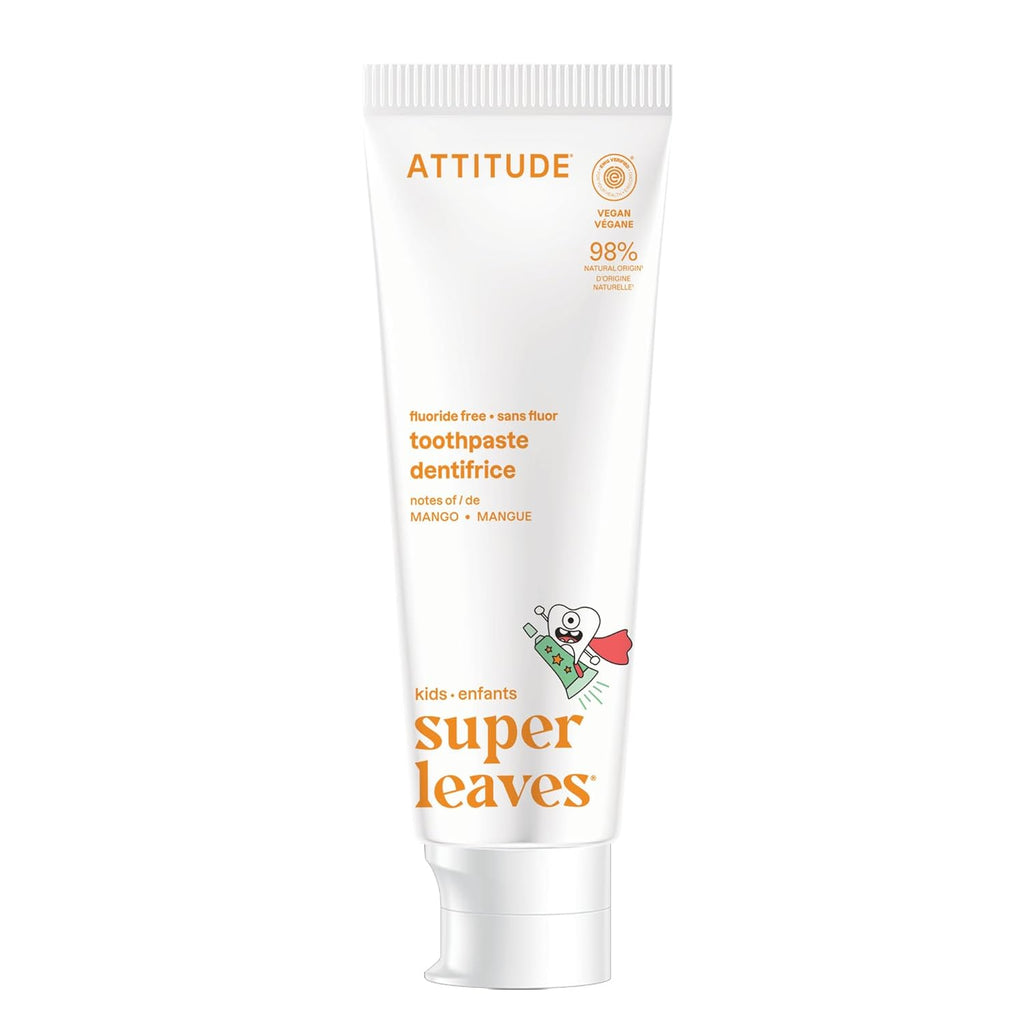 Kids Fluoride-Free Toothpaste, EWG Verified, Plant- and Mineral-Based Ingredients, Vegan, Sugar-Free, Mango, 4.2 Oz