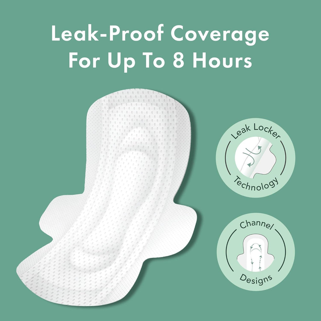 Pads for Women, Organic Cotton Cover - Moderate Absorbency, Feminine Care, Ultra Thin, Sanitary Napkins with Wings, Unscented (Regular, 56 Total)