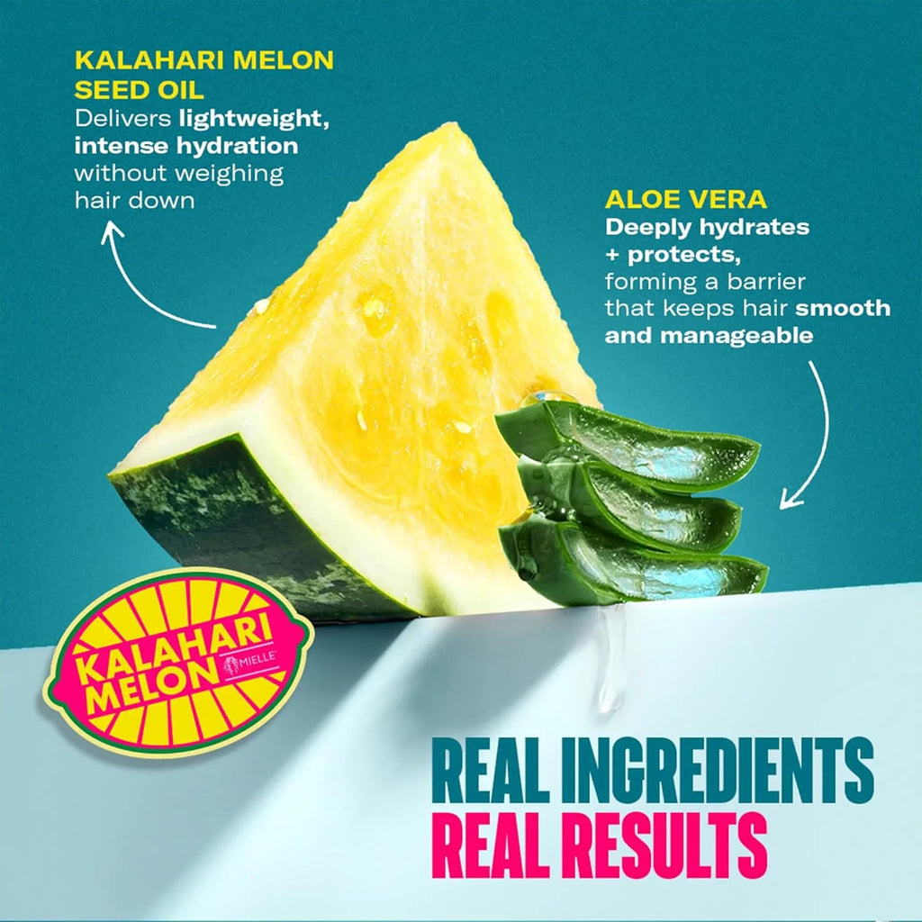 Kalahari Melon & Aloe Vera Multi-Tasking Leave in Conditioner Spray - 3-In-1 Hair Detangler Spray, Curl Refresher & Moisturizer for Dry, Curly & Textured Hair, 6.7 Ounce