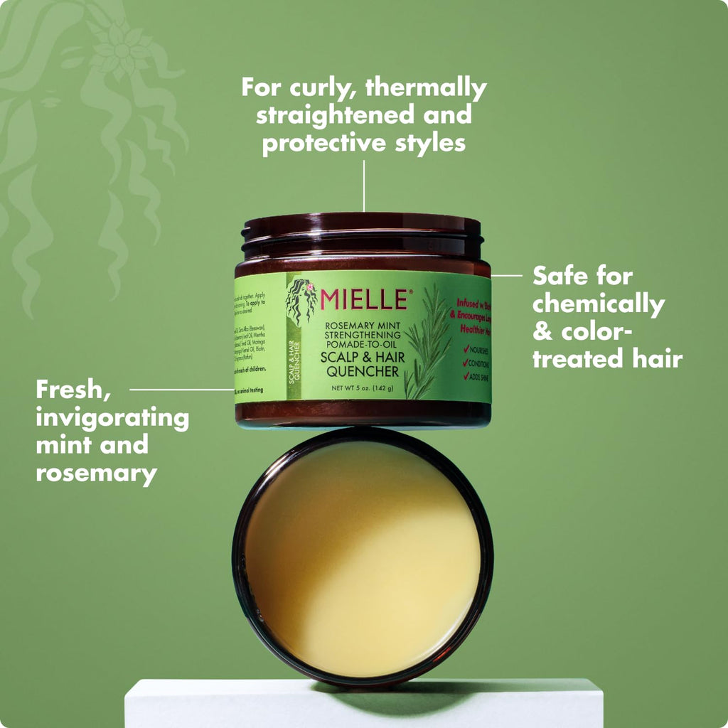 Rosemary & Mint Hair Pomade for Women & Men - Conditioning Natural Hair Moisturizer to Quench the Scalp, Lock in Wave Patterns, Add Shine & Help Protect against Dryness (5 Oz)