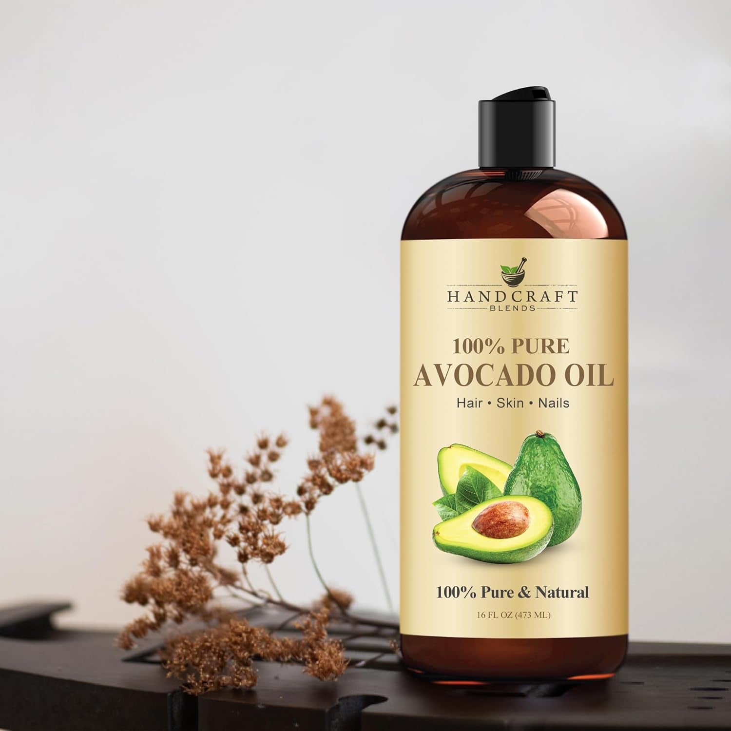 Avocado Oil - Cold-Pressed 16 Fl Oz - 100% Pure and Natural - Premium Grade Carrier Oil for Skin and Hair - Hair and Body - Massage - Hexane-Free