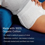 Postpartum Underwear with Organic Cotton Max Absorbency for Postpartum Bleeding - Pregnancy Hospital Bag Essentials - 10 Count