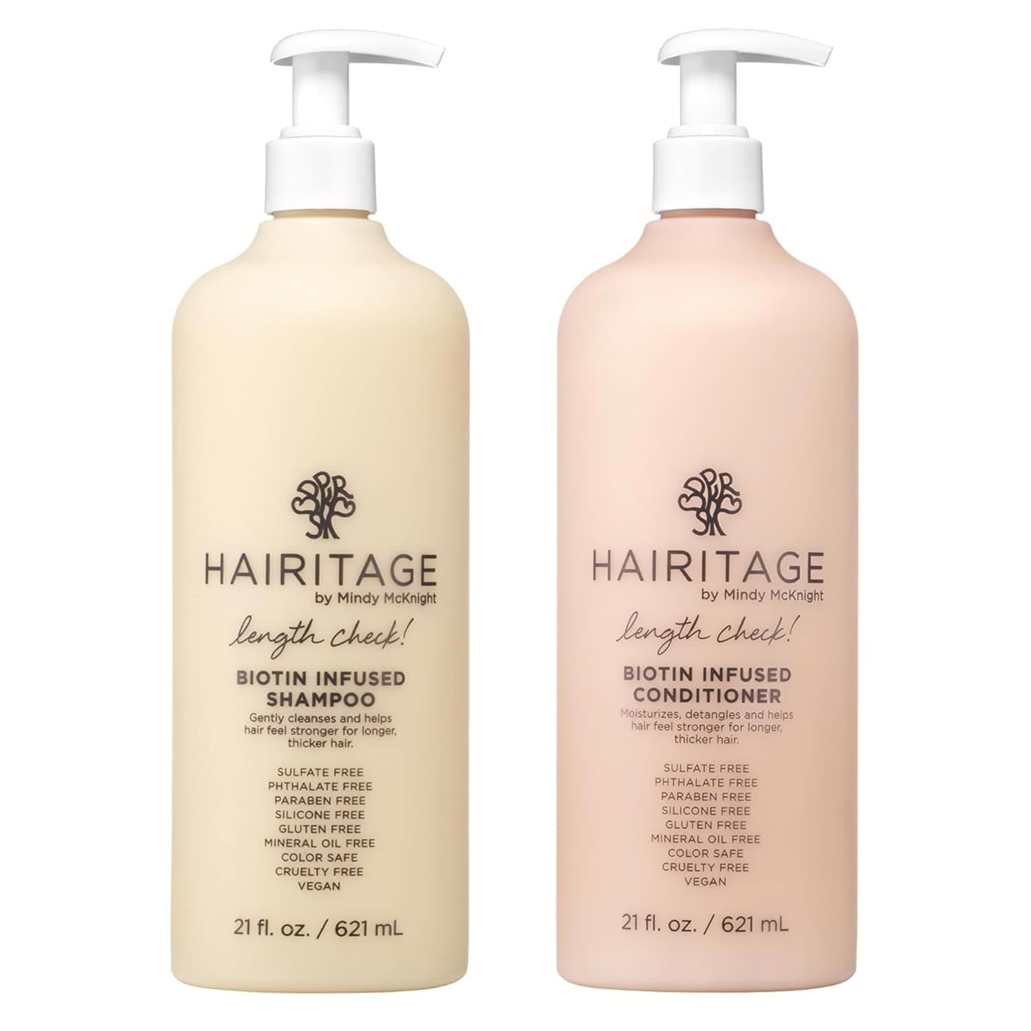 Biotin Shampoo and Conditioner Set - Sulfate Free + Paraben Free, Color Safe, with Castor Oil for Anti-Frizz, Volume + Moisture for Women, Hydrating Repair Shampoo Conditioner