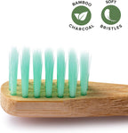 Kids Bamboo Toothbrushes, Natural Toothbrush Set, Soft Bristles, Durable Charcoal Wooden Brushes, Compostable Design for Toddlers and Children, 6 Pack