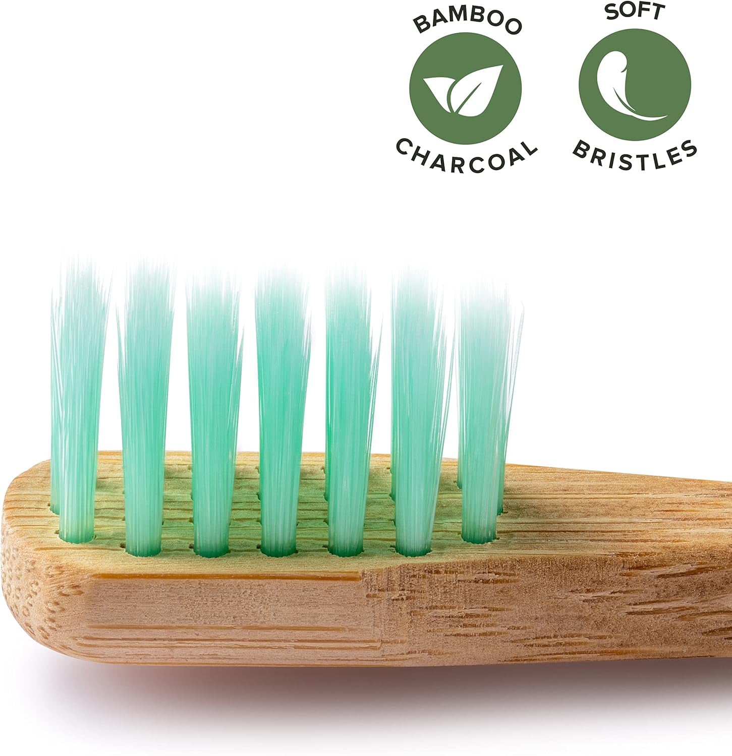 Kids Bamboo Toothbrushes, Natural Toothbrush Set, Soft Bristles, Durable Charcoal Wooden Brushes, Compostable Design for Toddlers and Children, 6 Pack